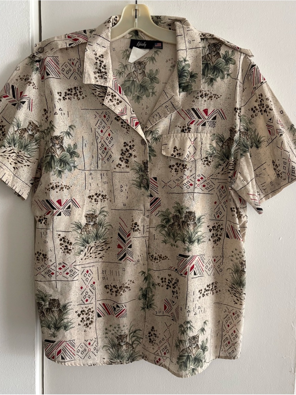Vintage Tropical Jungle Safari Shirt XL
